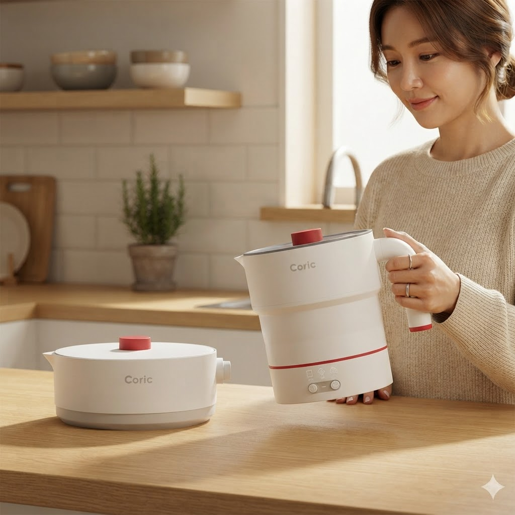 휴대용 접이식 멀티쿠커 대용량 프리볼트 여행용 전기냄비 캠핑 전기포트 요리 간편 조리기 - 상세 이미지 3