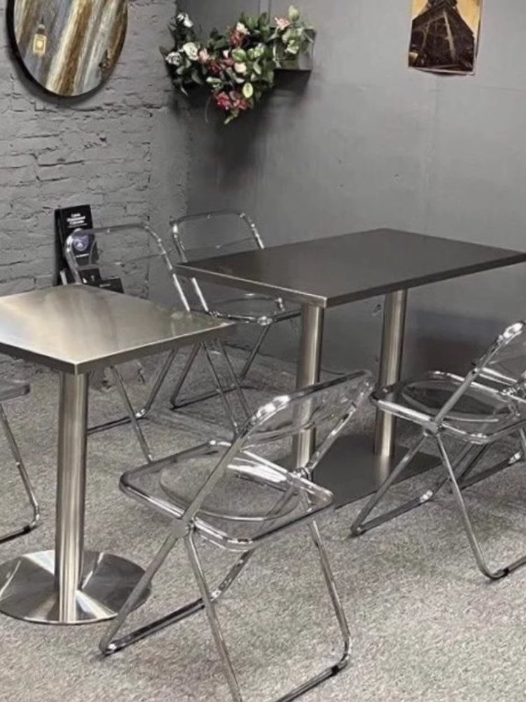 스텐 사각 테이블 업소용 카페 탁자 식당 푸드코트 직경40 높이75 원형 이미지 6