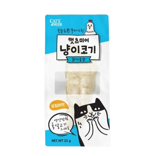 [+N포인트] 캣츠미어 냥이코기 닭가슴살 오징어맛, 22g, 24개 - 상세 이미지 2