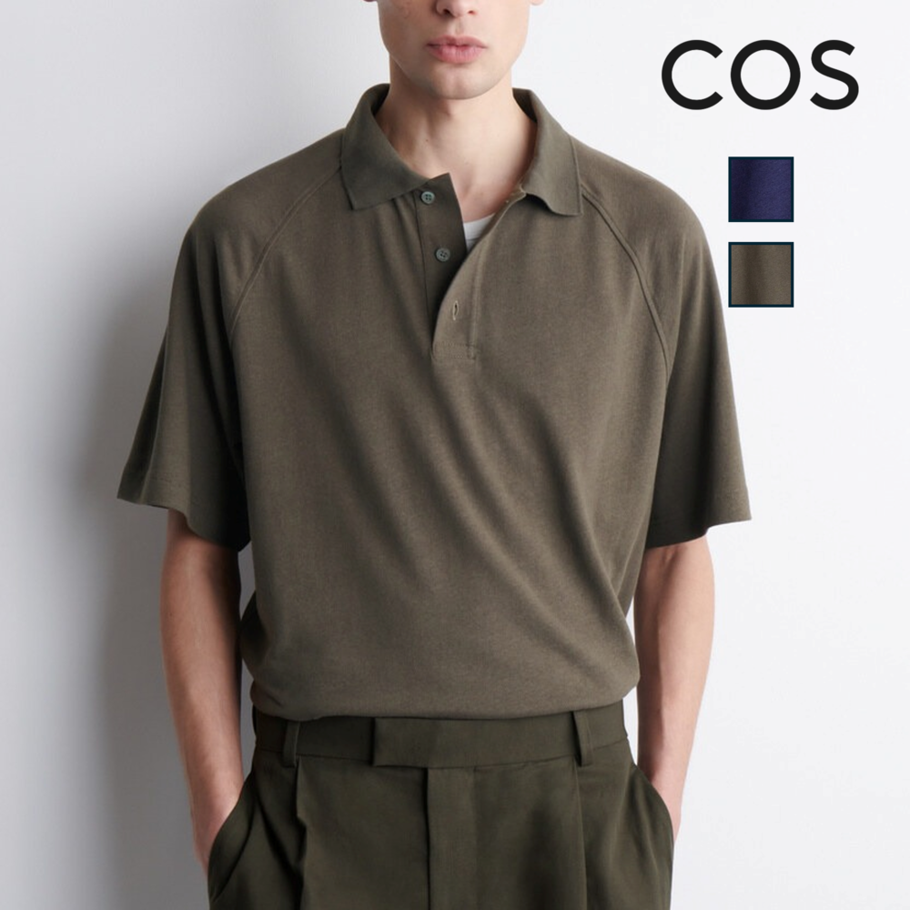 COS 릴랙스드 코튼 리넨 폴로 셔츠 26SS 반팔 니트 무지 기본 [관부가세 포함] - 상품 이미지