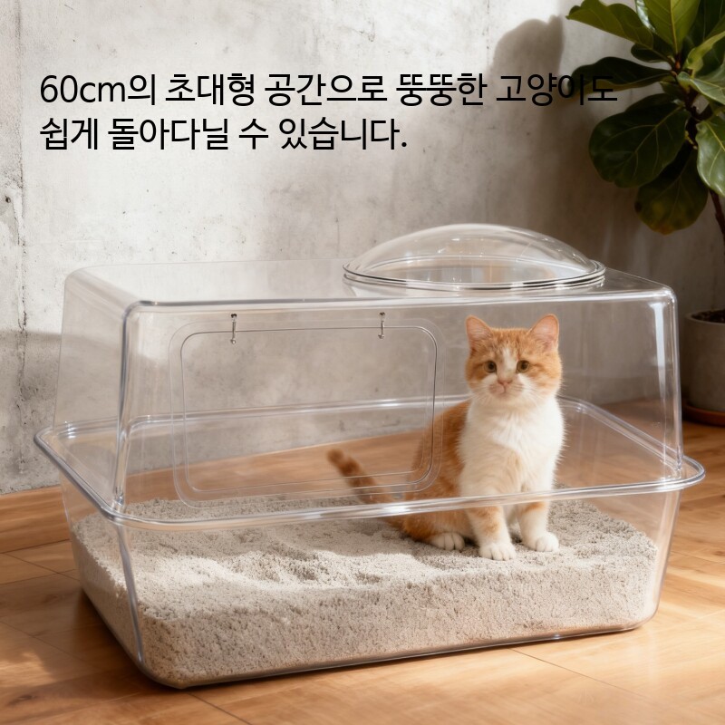 올스텐 초대형 고양이화장실 60~70cm 대용량 대형 고양이 모래통 60x40x40cm - 상세 이미지 3