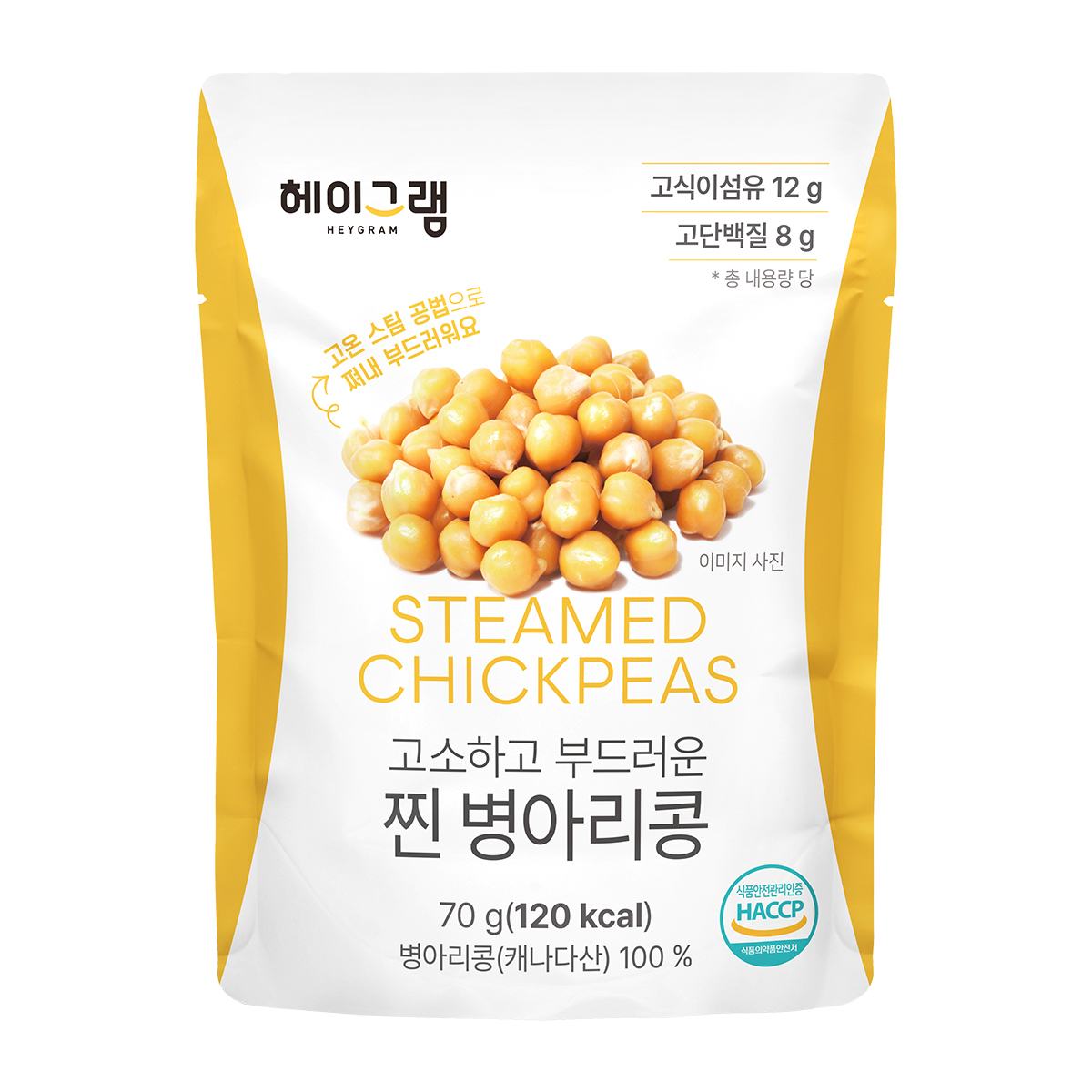 헤이그램 찐병아리콩 단백질 식이섬유 소포장 간편식 간식 70g, 4개 - 상품 이미지