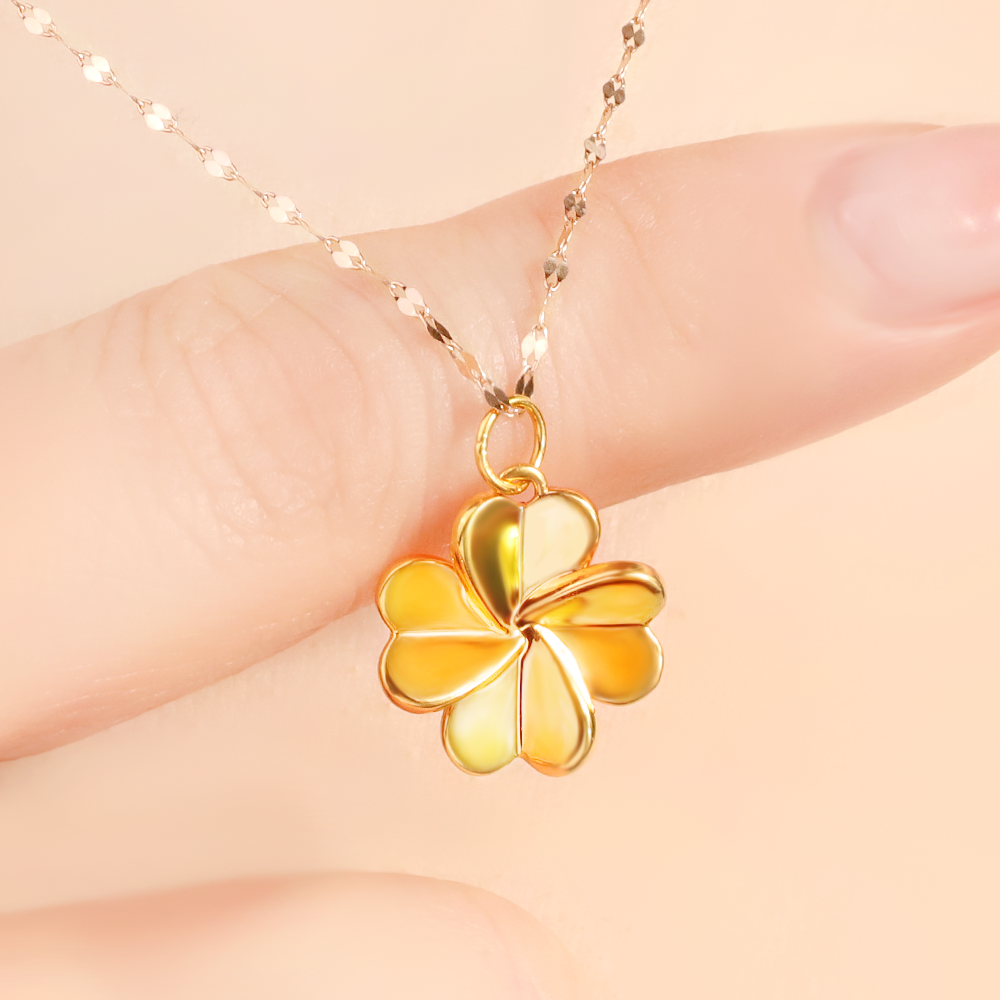 주리에떼 순금 24K 클로버 골드 데일리 여성 루미엘 금 목걸이 선물(14K/18K 체인) - 상세 이미지 3