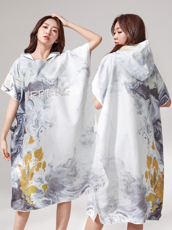 후드 판초타올 판초타월 다이빙 서핑판초 수영복가운 지퍼형 래피드피시 110x78cm 추천키160-185cm 이미지 6