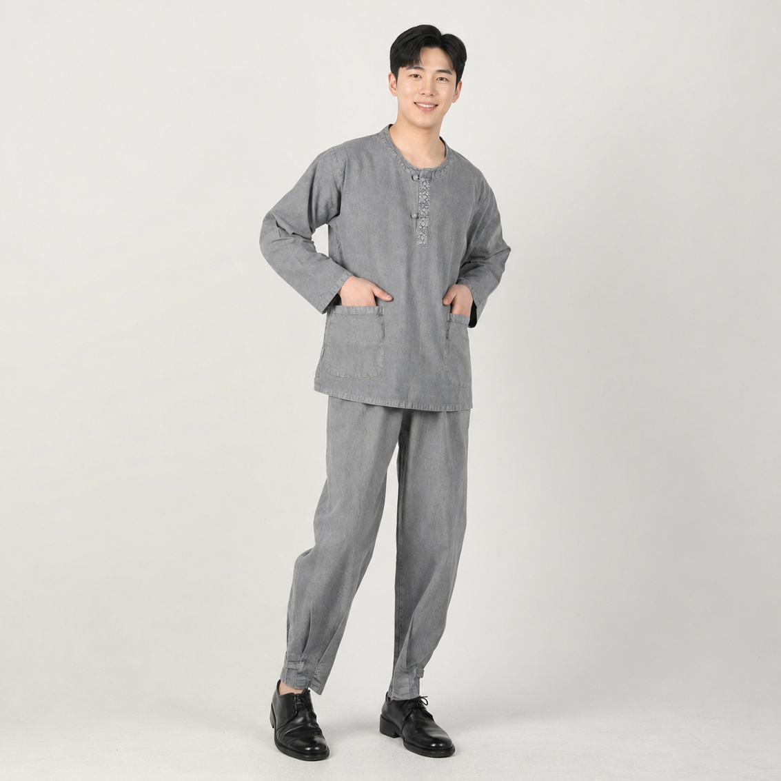 남자 봄가을 생활한복 20수 우바시 티바지 개량 계량 한복 절복 법복 이미지 6