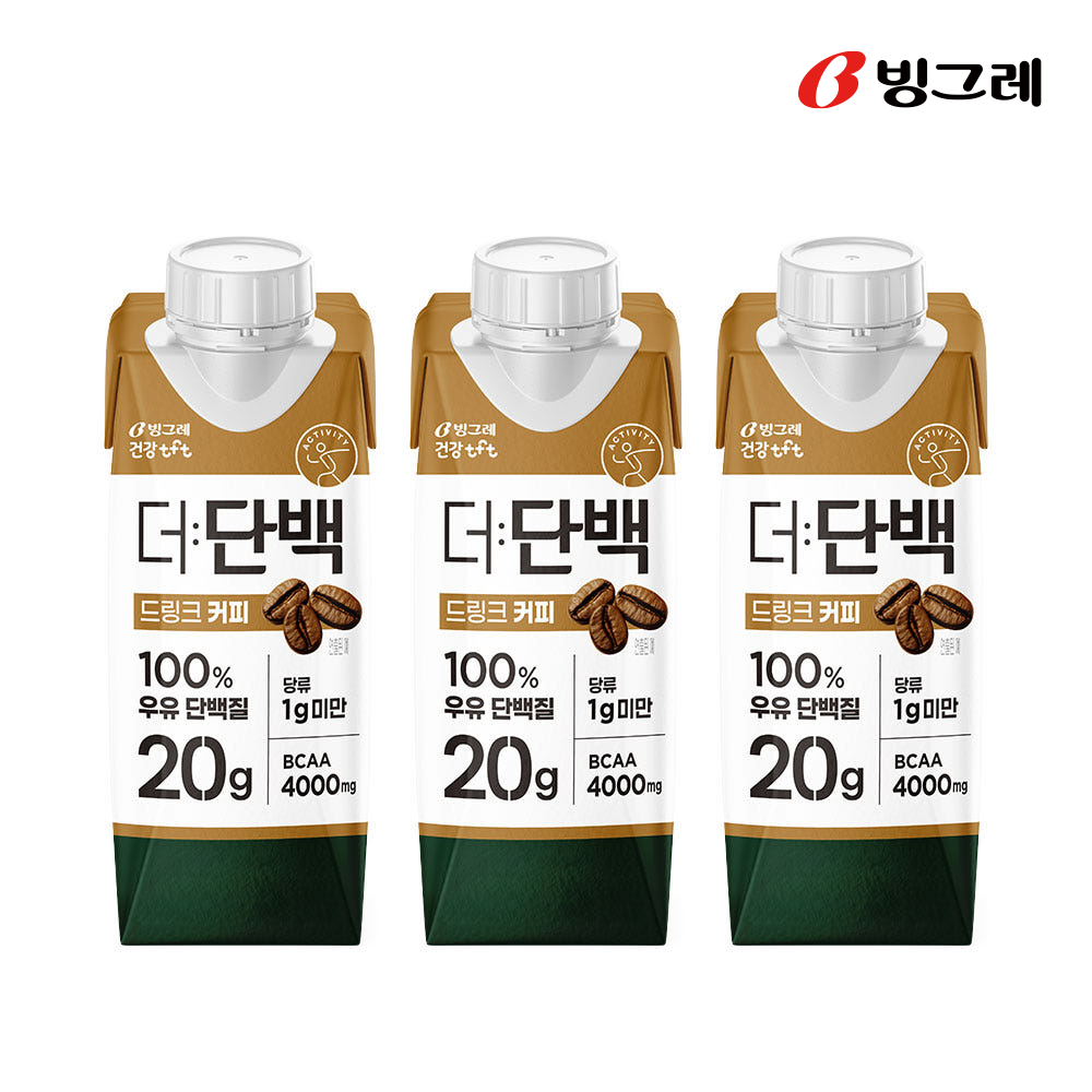 빙그레 더단백 드링크 단백질음료 커피, 250ml, 3개 - 상품 이미지