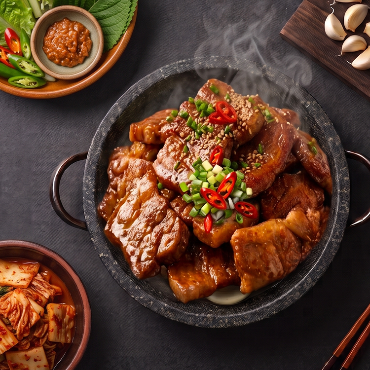 이음곳간 돼지갈비양념 수제 돼지목살구이 캠핑바베큐고기 500g 1kg - 상품 이미지