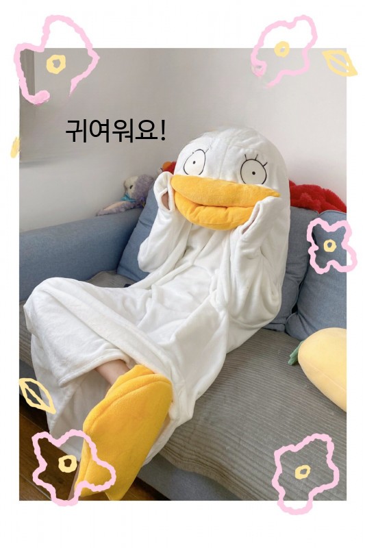 대왕 오리 잠옷 파자마 캐릭터 커플 할로윈 은혼 엘리자베스 잠옷 - 상세 이미지 3