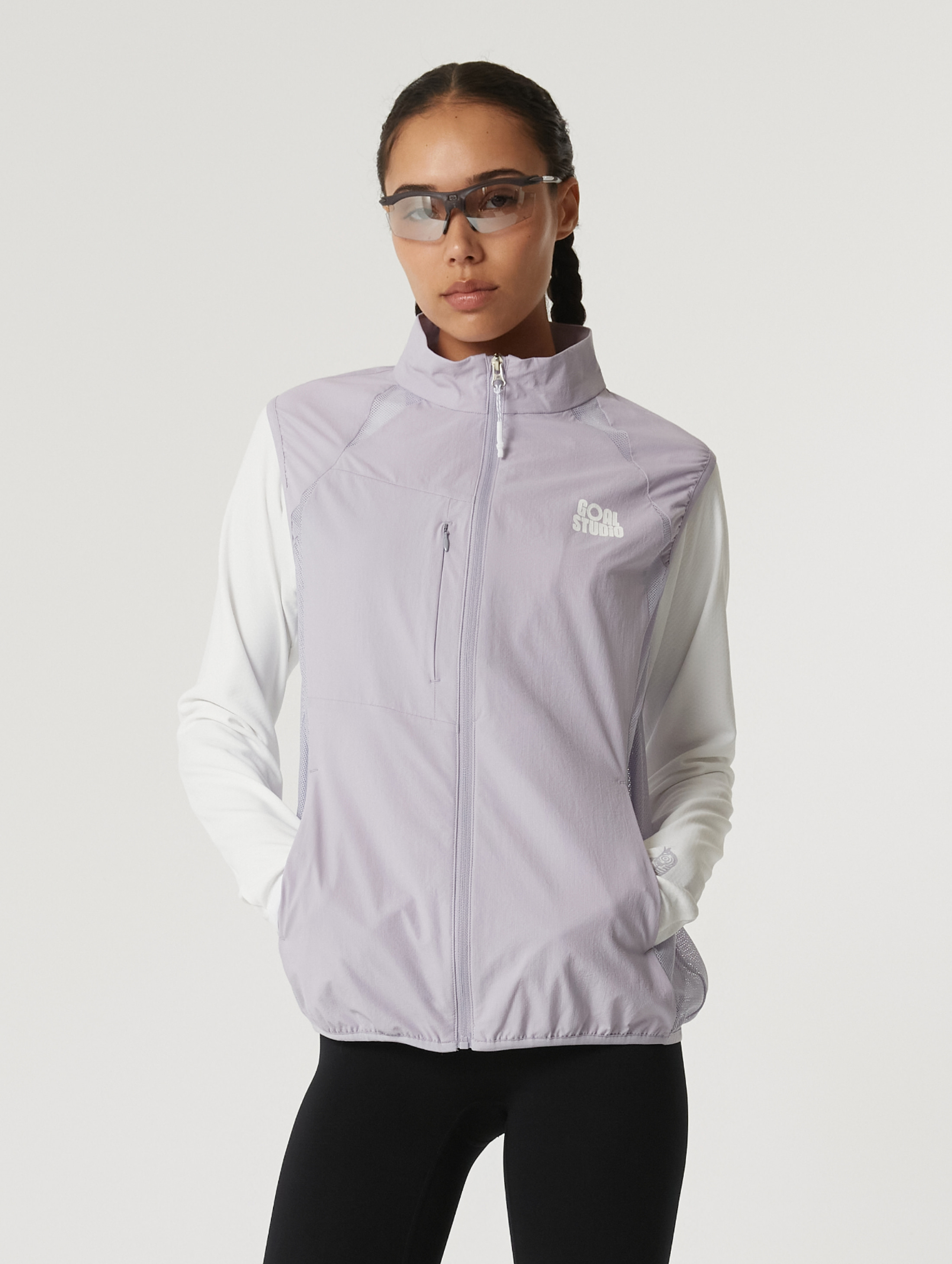 AIR THROUGH 2WAY ZIP LIGHTWEIGHT VEST-LAVENDER - 상세 이미지 2