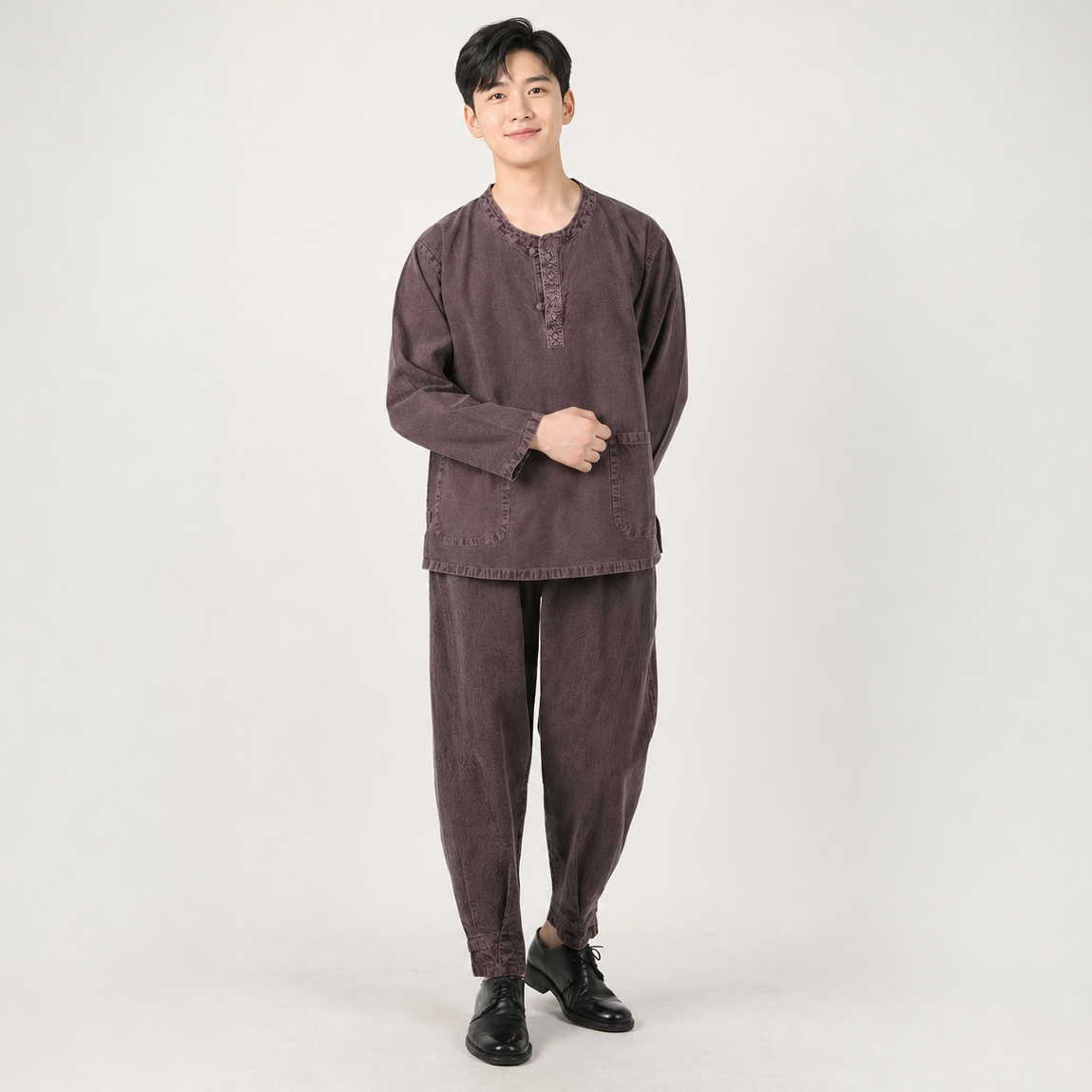 남자 여자 봄가을 생활한복 20수 티 바지 개량 계량 한복 절복 법복 이미지 8