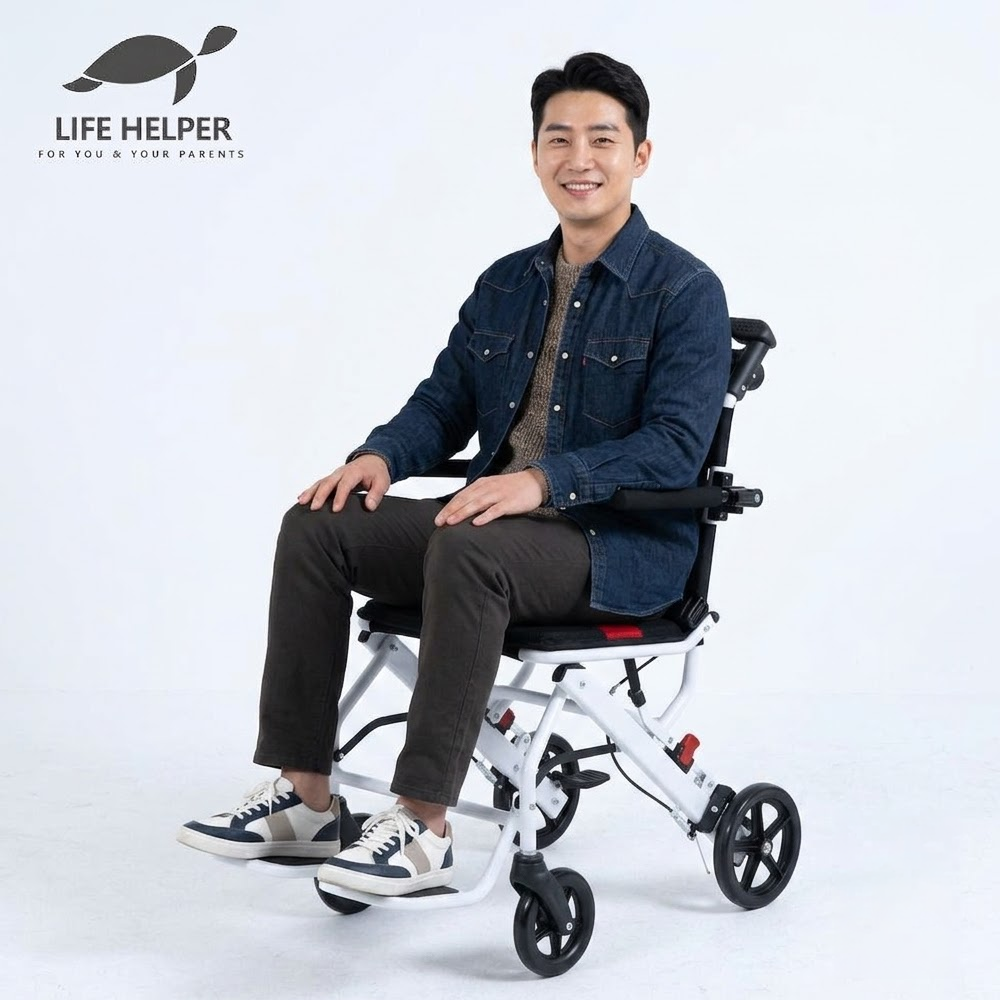 LH-L1 휠체어 여행용 휴대용 캐리어 야외용 실내용 가정용 트렁크 기차 기내용 전체접힘 - 메인 이미지
