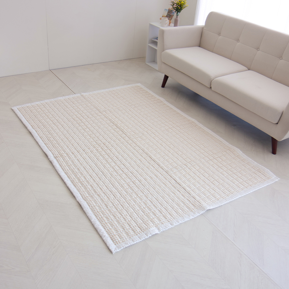 아르떼베딩 거실 여름 러그 카페트 러그 대형 매트 썸머체크 150x200 - 상세 이미지 5