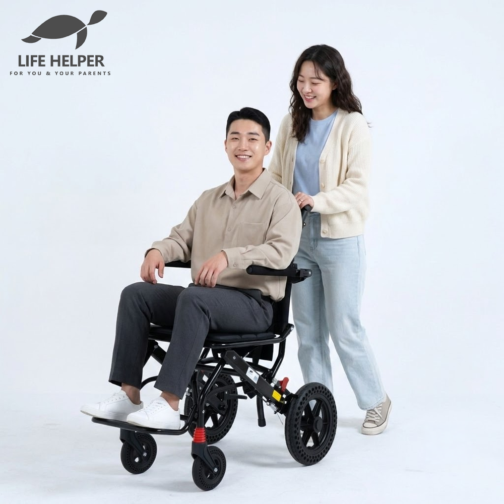 라이프헬퍼 휴대용 휠체어 L2 대여 상품 전국 1개월 임대 렌탈 경량 접이식 링거꽃이형 외 소유권이전형 - 메인 이미지