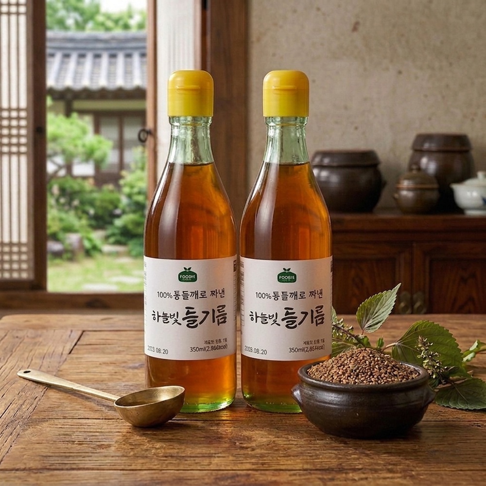 100% 통들깨 맑고 고소한 하늘빛 들기름 350ml+350ml - 상품 이미지