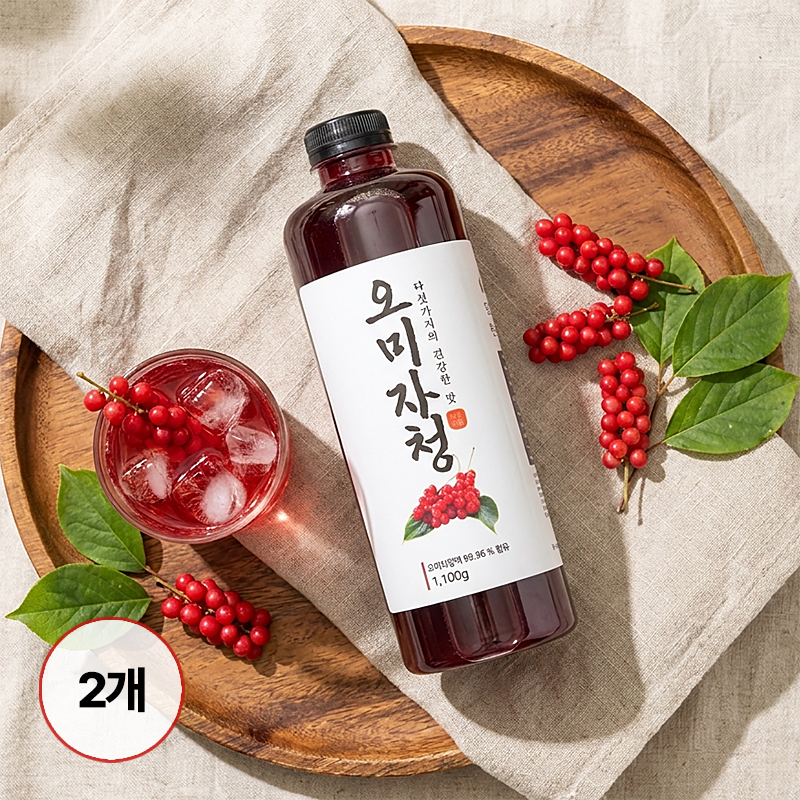 임산부 문경 오미자청 국내산 오미자 엑기스 진한 원액 1100g, 2개 - 상품 이미지