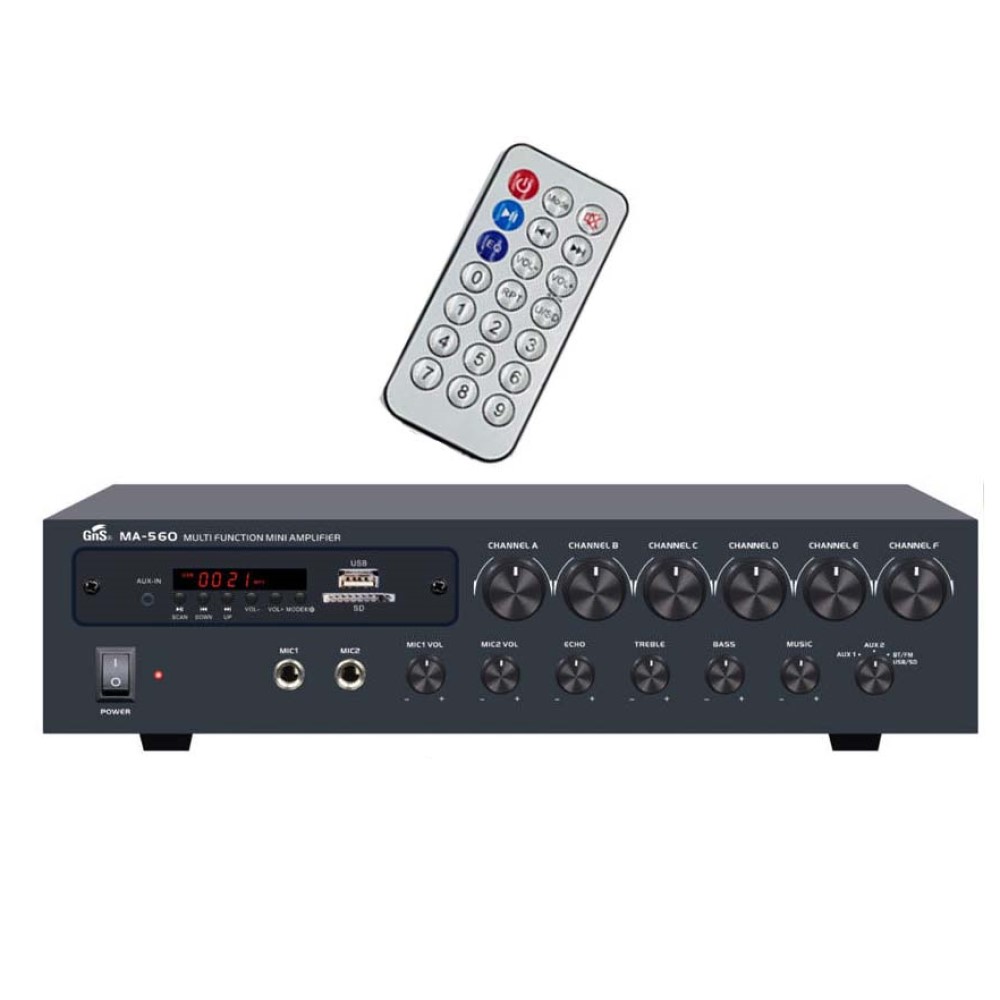 GNS MA-560 MA560 6채널 매장앰프 480W USB 블루투스 미니앰프 업소용 - 상품 이미지
