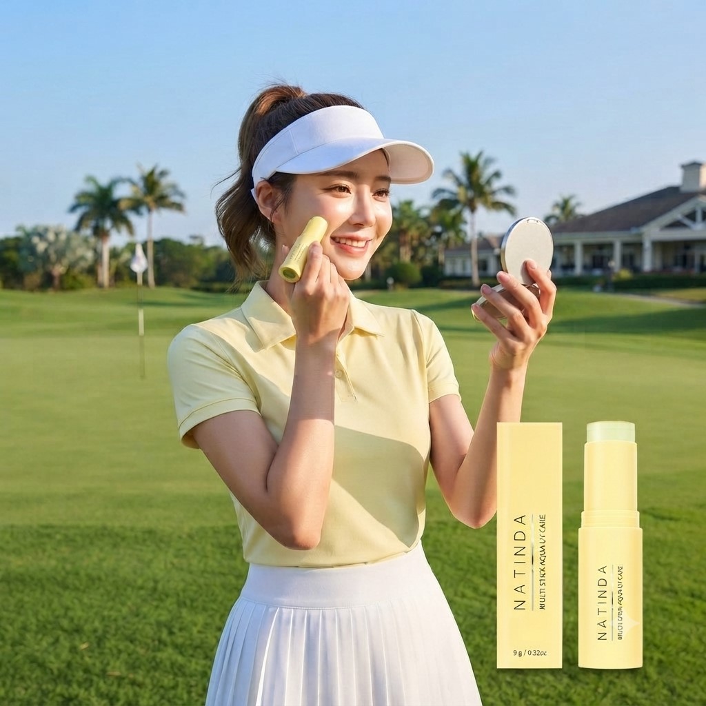 백탁없는 자외선 차단제 멀티스틱 아쿠아 유브이 케어 선스틱 SPF50 골프 휴대용 선크림 - 상품 이미지