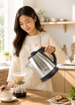 키친아트 스텐 전기 주전자 무선 포트 대용량 1.8L 과열방지 원터치 - 상세 이미지 2