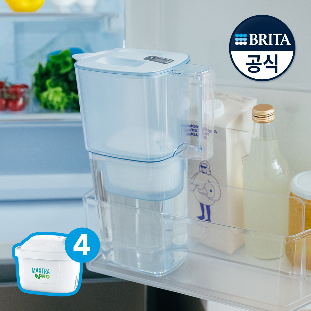 브리타 정수기 리켈리 2.2L 블루+총 필터 4입 +NPay 1%적립 - 상품 이미지
