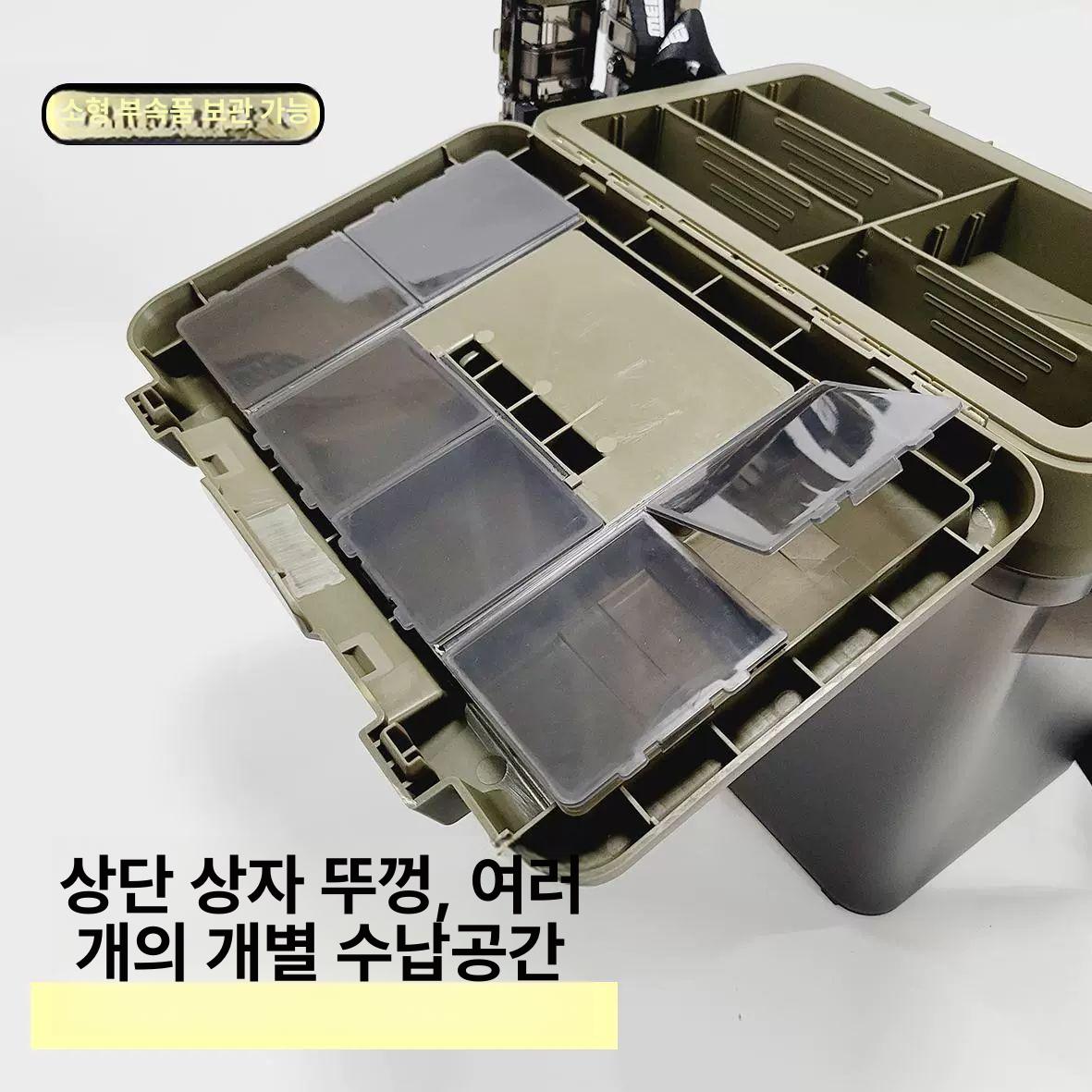 차량용 낚시통 대용량 이중 구조 휴대용 어상자 바다 낚시 수조 씨위드블루 - 상세 이미지 4
