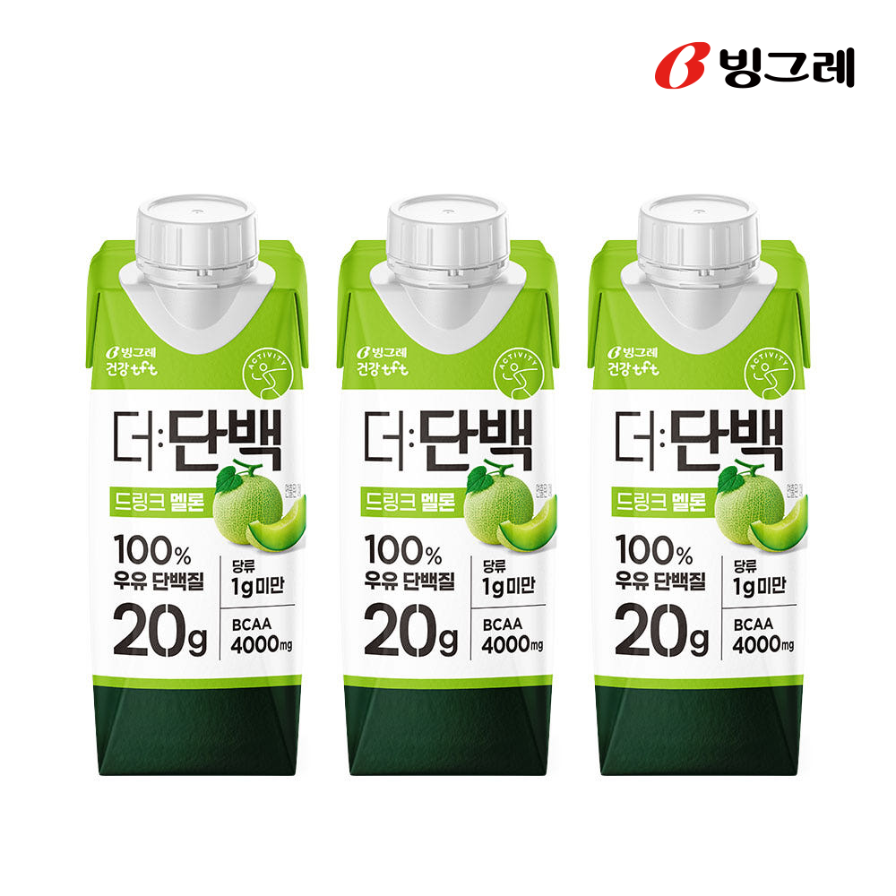 빙그레 더단백 드링크 단백질음료 멜론, 250ml, 3개 - 상품 이미지