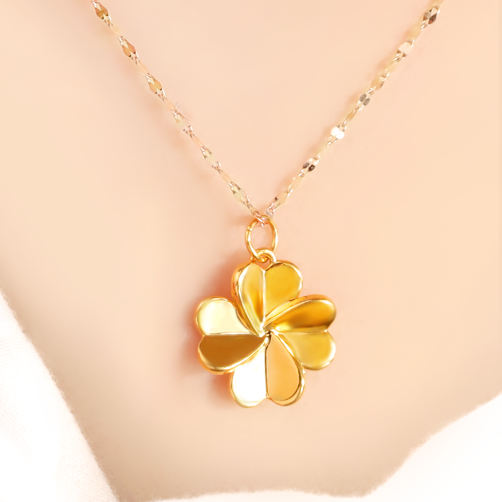 주리에떼 순금 24K 클로버 골드 데일리 여성 루미엘 금 목걸이 선물(14K/18K 체인) - 상세 이미지 4