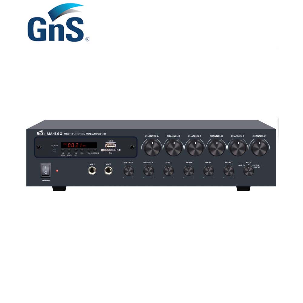 GNS MA-560 MA560 6채널 매장앰프 480W USB 블루투스 미니앰프 업소용 - 상세 이미지 2