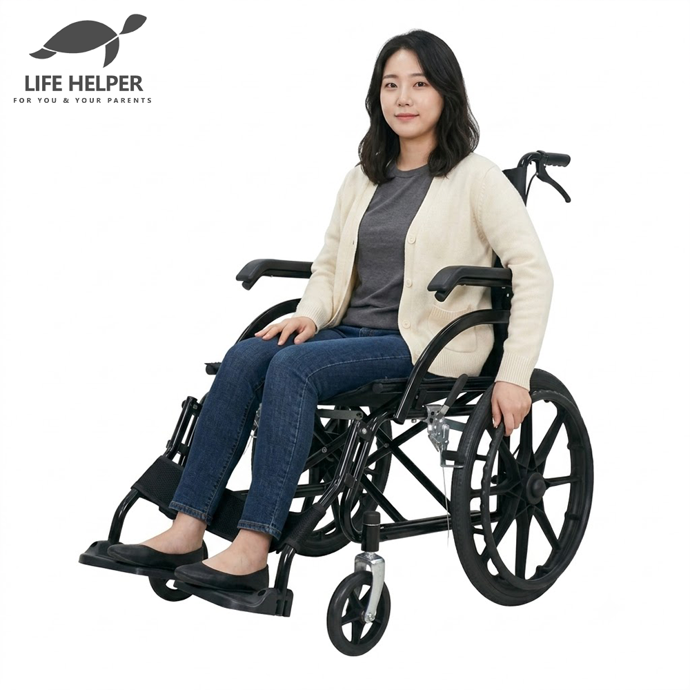 라이프헬퍼 팔다리스윙형 휠체어 A3 대여 상품 전국 1개월 임대 렌탈 경량 접이식 거상형 침대형 링거꽃이형 외 소유권이전형 - 상품 이미지