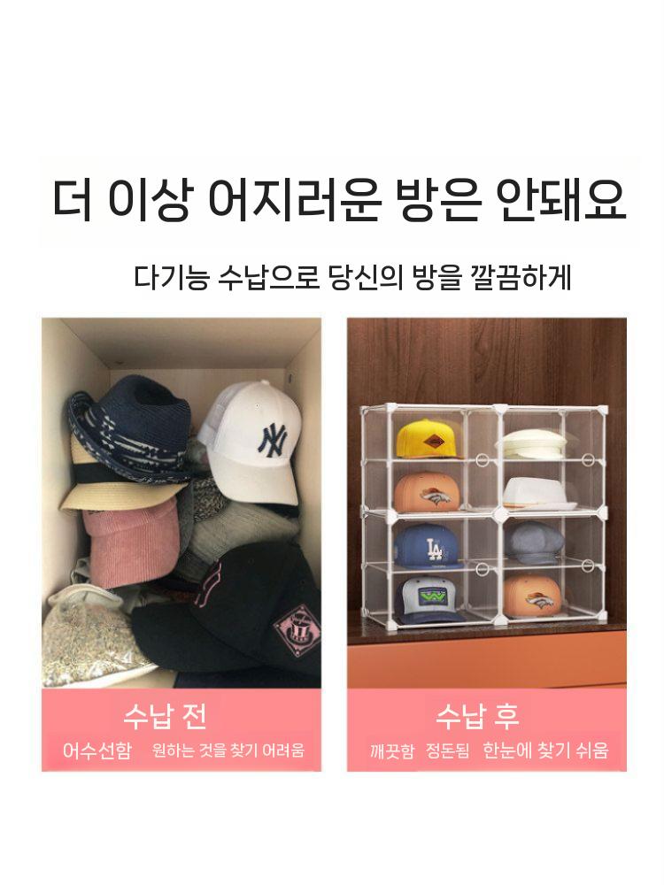 모자 보관랙 진열대 모자거치대 선반 수납랙 디스플레이 6단32x32x92CM 변형을 방지하기 위한 3차원 저장 - 상세 이미지 5