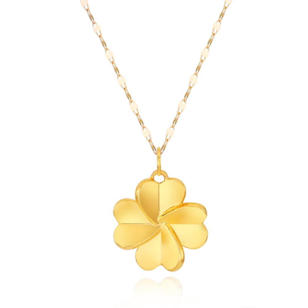 주리에떼 순금 24K 클로버 골드 데일리 여성 루미엘 금 목걸이 선물(14K/18K 체인) - 상세 이미지 5