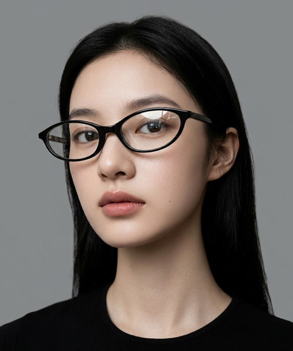 [N도착보장]쉬보크 줄루 ZULU Black Blue Light 캣아이 씬스퀘어 뿔테 안경테 블루라이트차단 - 상품 이미지