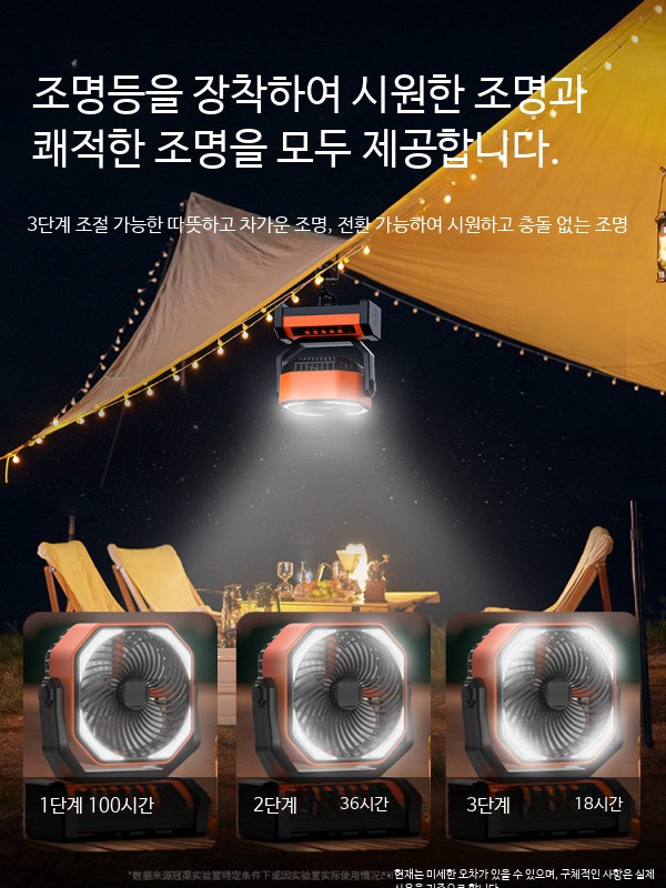 캠핑용 선풍기 냉각 무선 서큘레이 B. 엠마 오렌지 10000mAh, A. 20000mAh 이미지 6