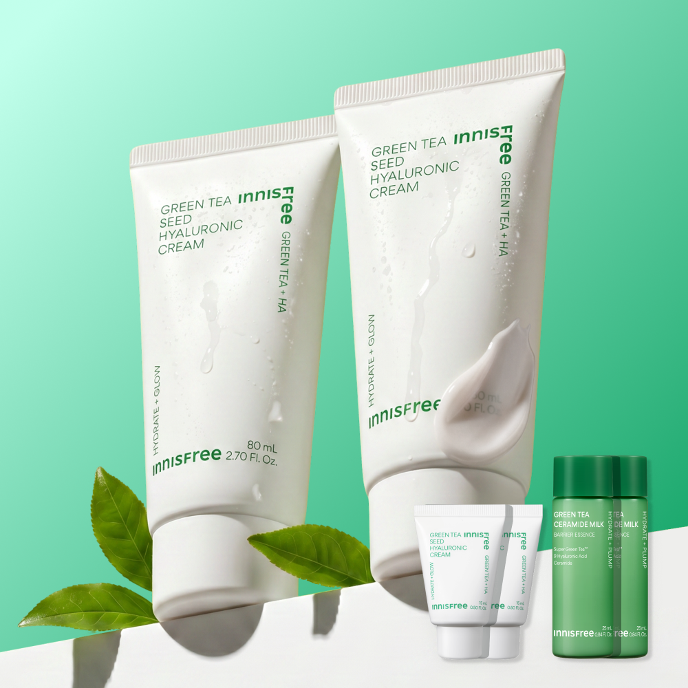 이니스프리 그린티 씨드 히알루론산 진정 보습 수분크림 80ml, 2개