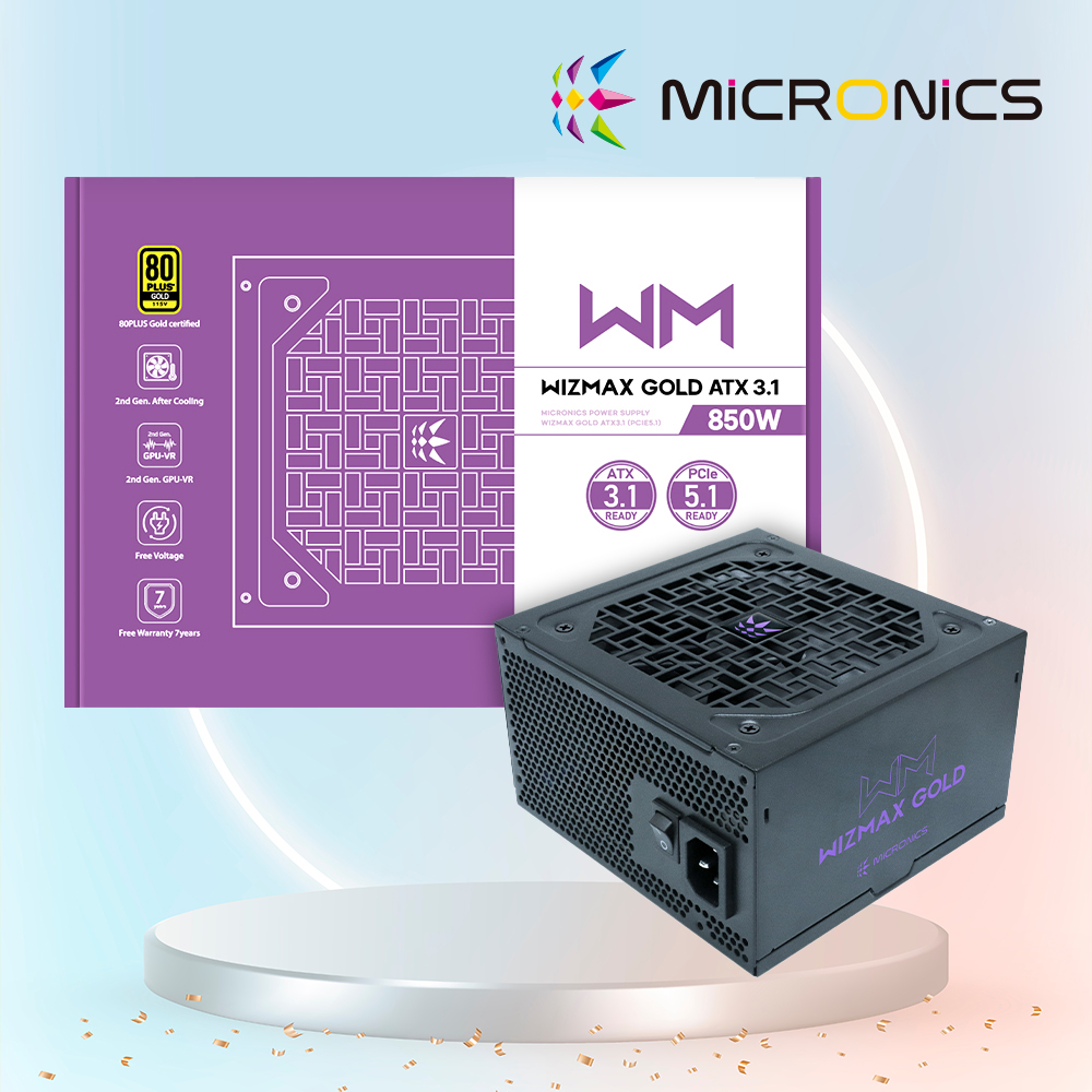 마이크로닉스 WIZMAX 850W 80PLUS 골드 ATX3.1 파워서플라이 - 상품 이미지