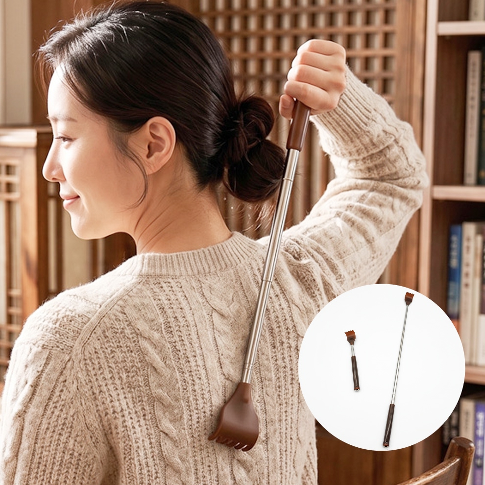 안테나 효자손 길이조절 늘어나는 휴대용 미니 접이식 고급 등긁개 시원한 등긁기 효도선물 - 상세 이미지 3
