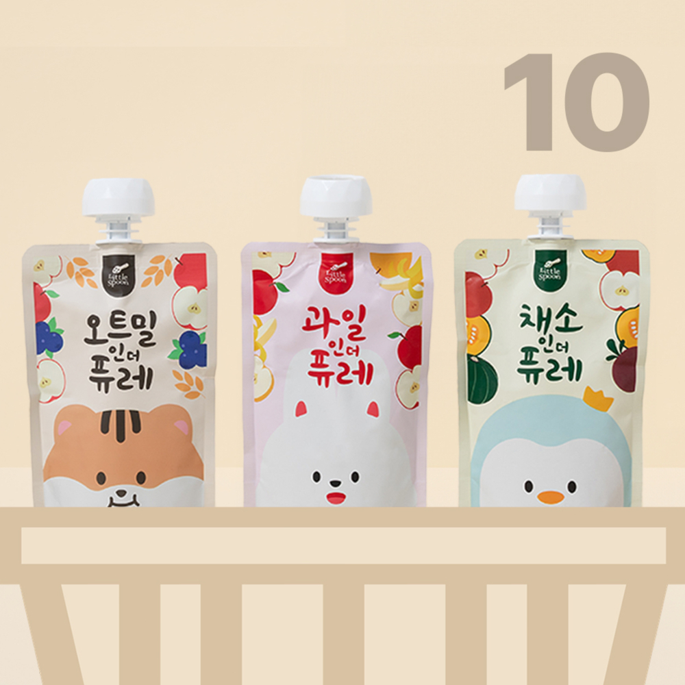리틀스푼 아기 퓨레 10팩 골라 담기 과일 채소 오트밀 이유식 간식 - 상품 이미지