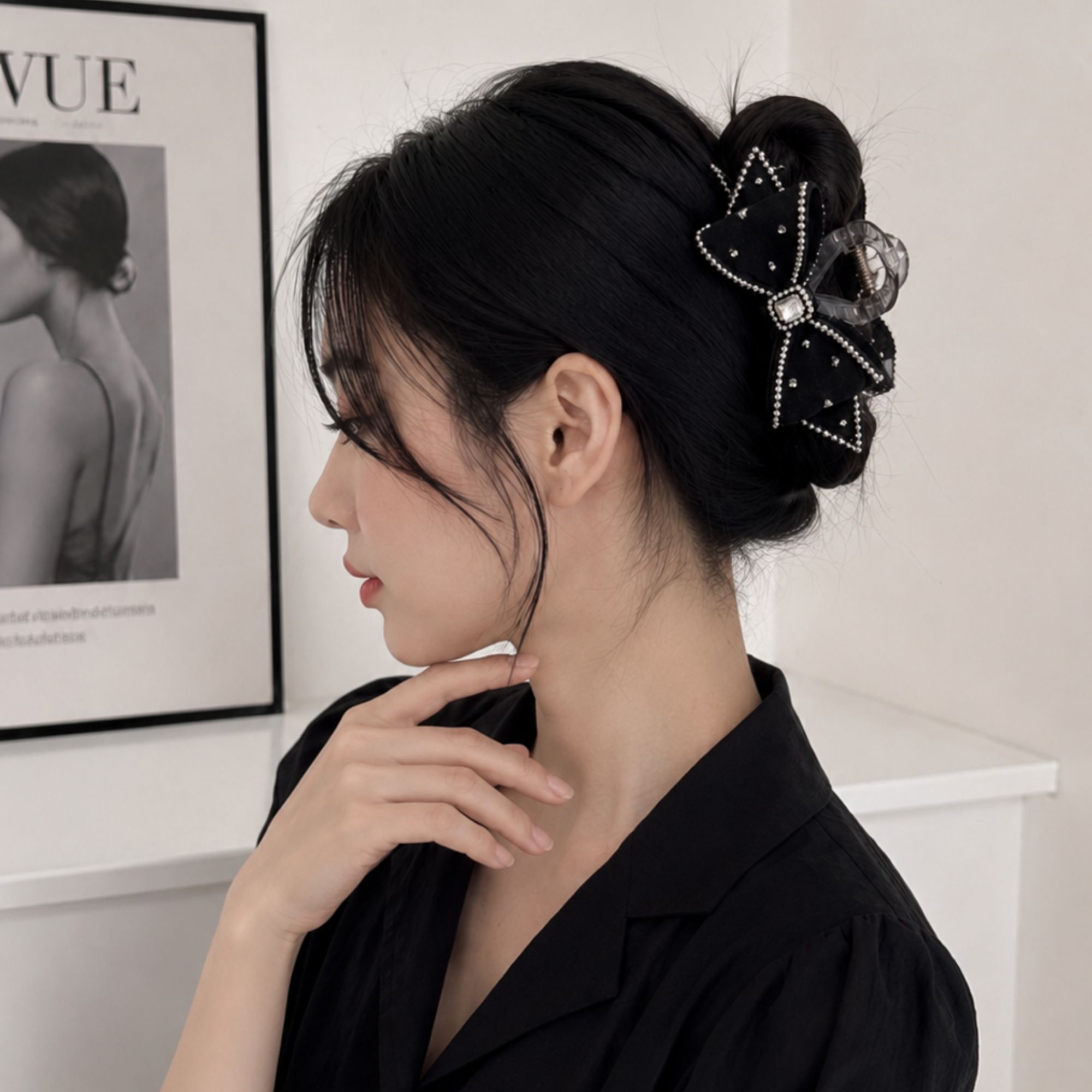 메쉬아 오스트리아 크리스탈 올림머리 집게핀 - 상세 이미지 4