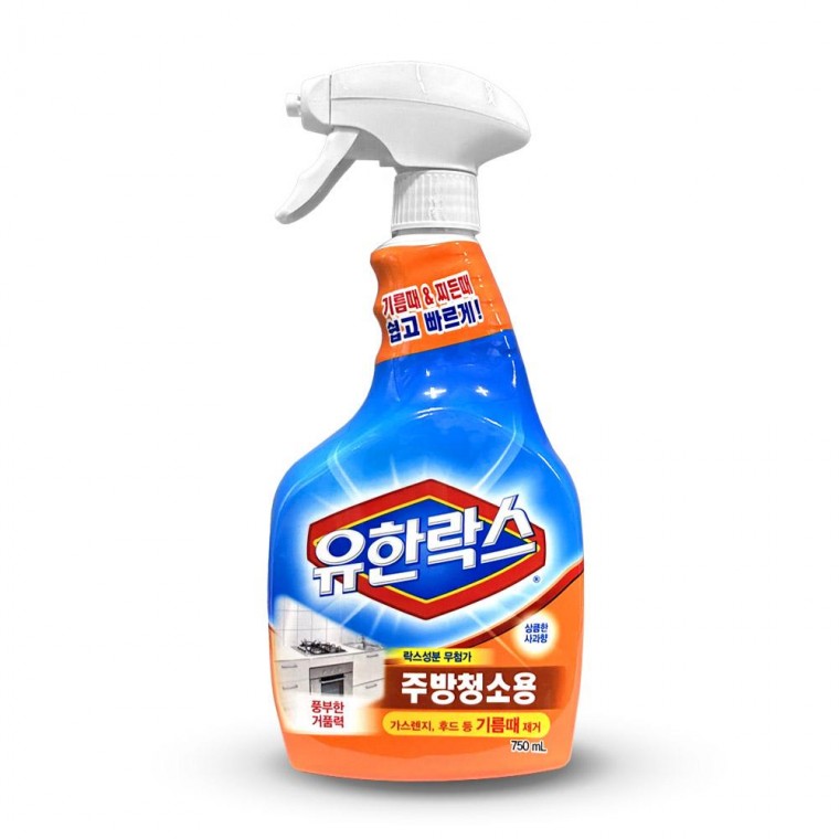 유한락스 주방 기름때 제거제 750ml 가스레인지 후드 오븐 주방 청소용 세정제 - 상품 이미지