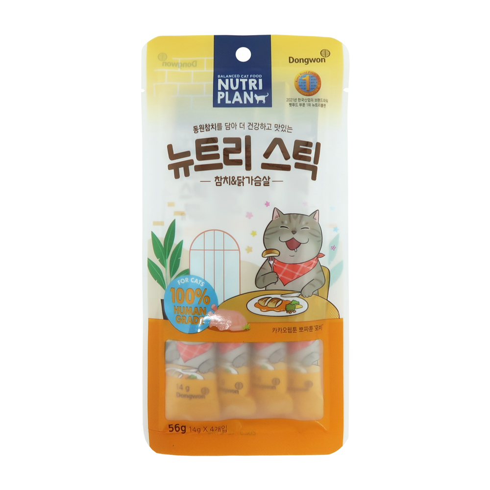 동원 뉴트리플랜 뉴트리스틱 고양이간식 참치 닭가슴살, 56g, 1개 - 상세 이미지 2