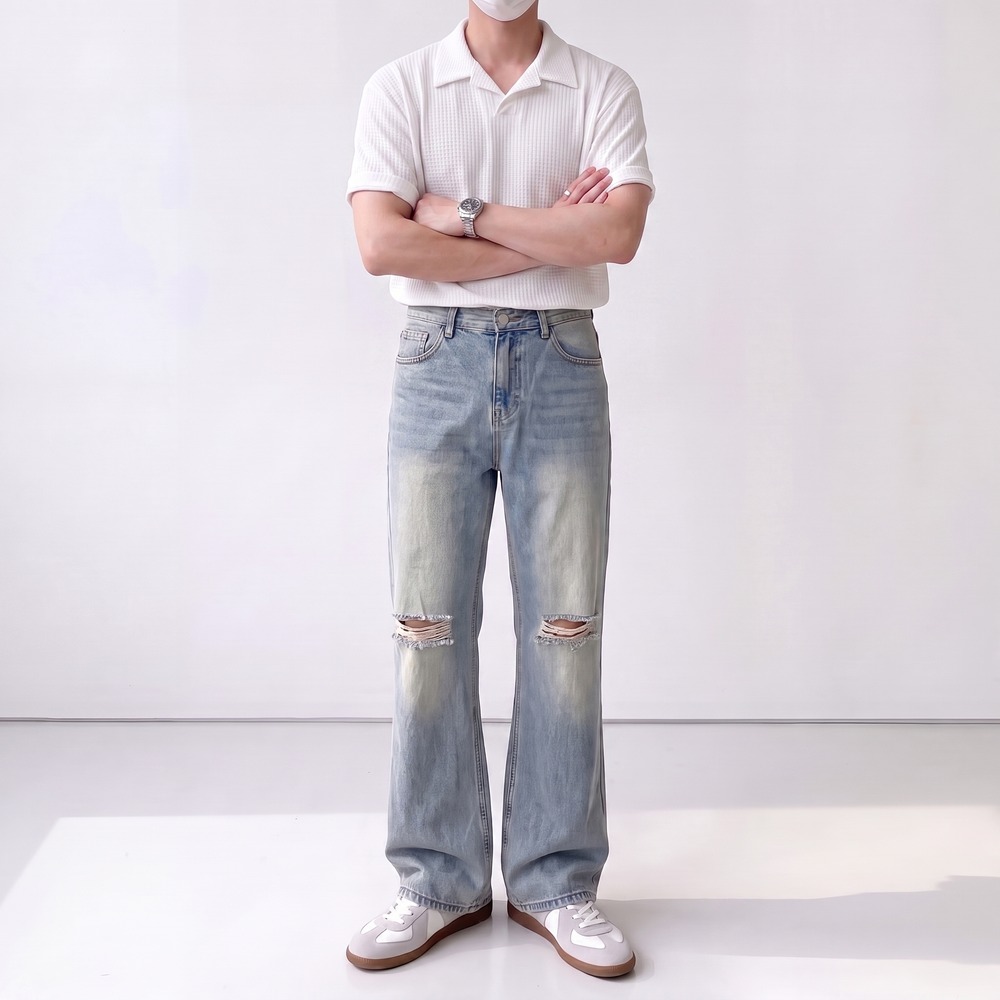 남자부츠컷청바지 남자여름청바지 - 상세 이미지 3