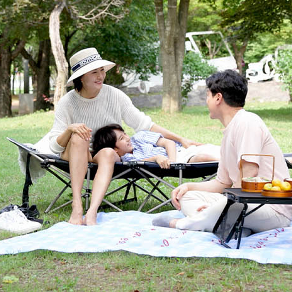 바로착 원터치 만능침대 본품 접이식 야전침대 캠핑 야외용 평상 와이드 폴딩체어 전용가방 상품 이미지