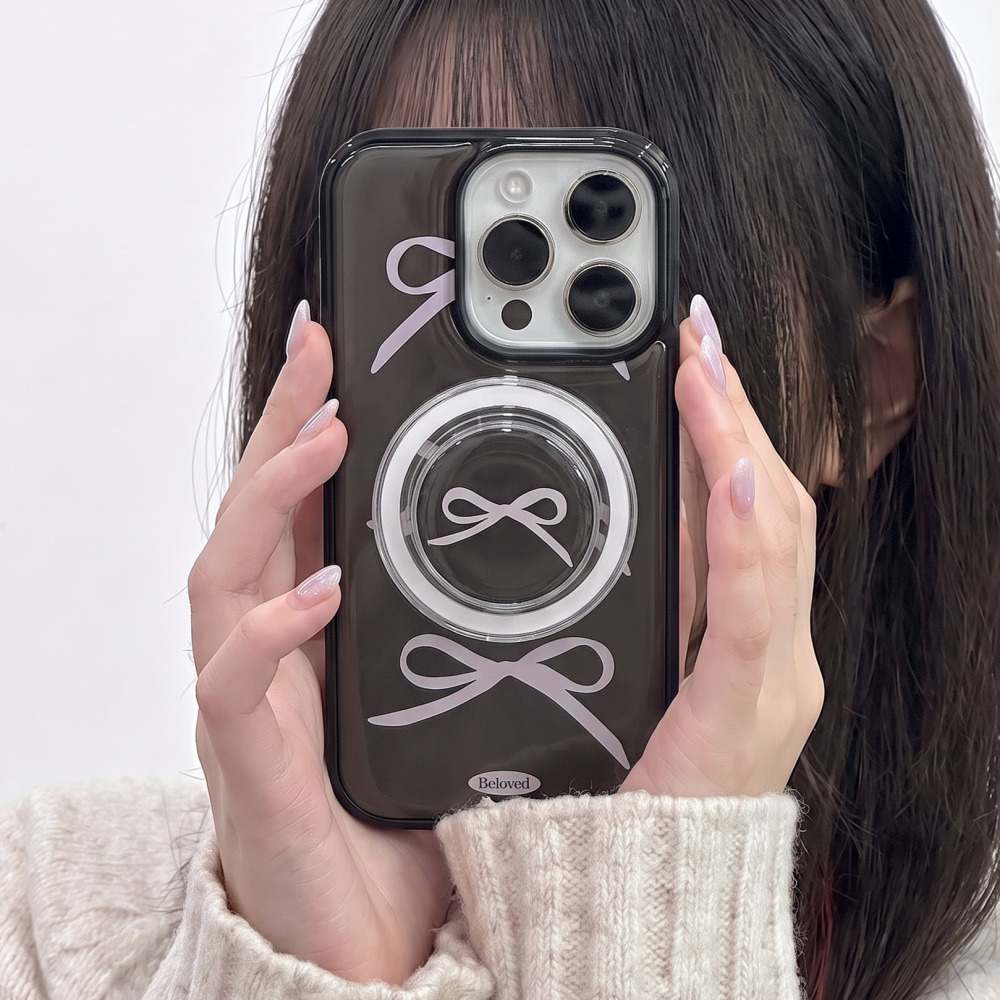 핑크 소프트 리본 그립 톡홀더 귀여운 핑거 예쁜 핸드폰 스마트폰 에폭시 스마트톡 - 상세 이미지 4