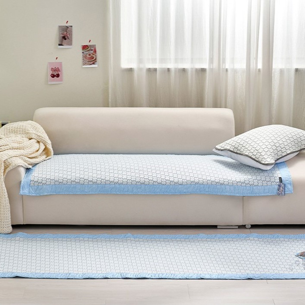 듀라론 쇼파커버 패드 아이스 쿨링 냉감 4단 미끄럼방지 65x230cm 블루, 4인용 - 상품 이미지