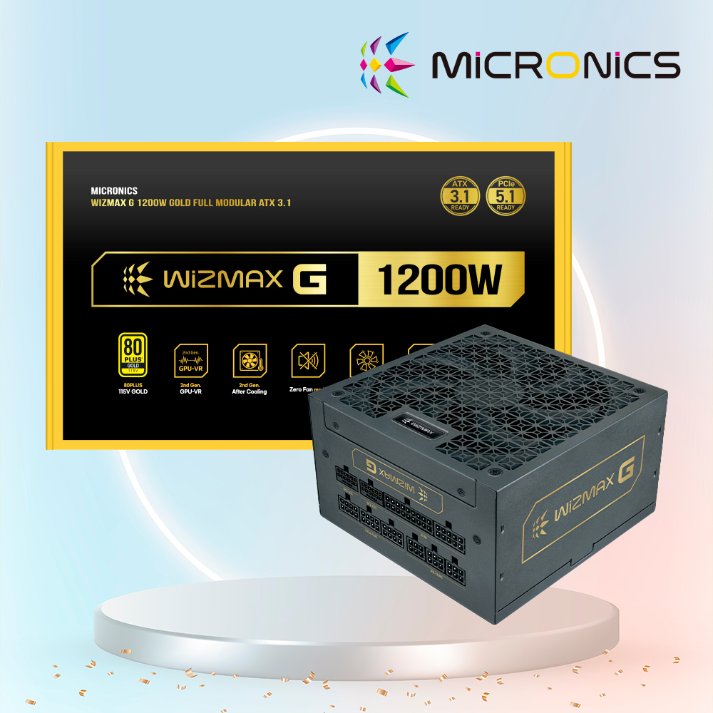 마이크로닉스 WIZMAX G-1200W 80PLUS 골드 ATX 3.1 파워서플라이 - 상품 이미지