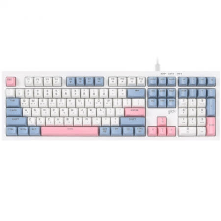 지클릭커 오피스프로 OPK50 사일런스 M RGB 무소음 방수 108 키보드 (Sky Pink)