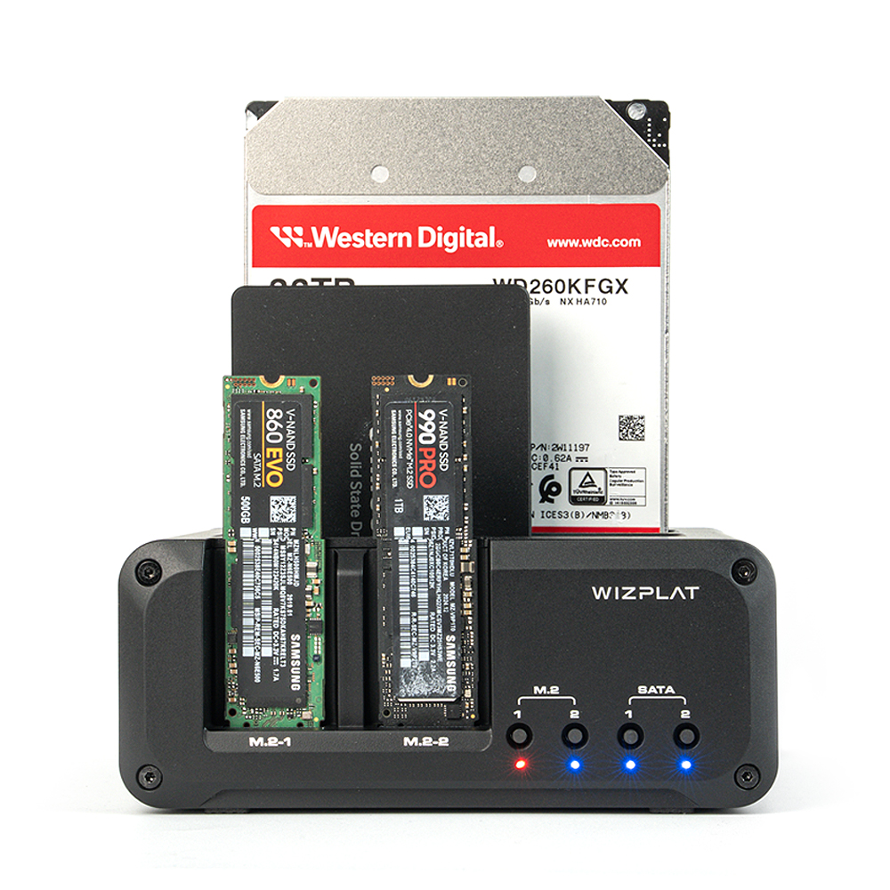 위즈플랫 HMC06 4베이 도킹스테이션 NVMe SATA HDD SSD USB3.2 10G 이미지 6