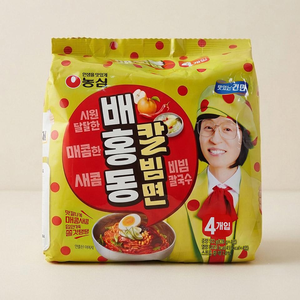 메가마트 농심 배홍동 칼빔면 128g x 4 - 상품 이미지