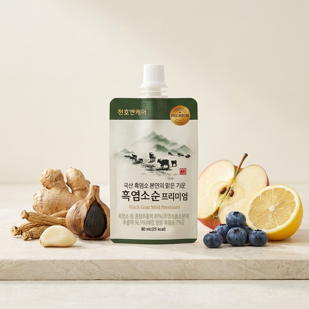 천호엔케어 순한 식물성 원료 자연방목 흑염소진액 순 프리미엄 80ml x 30개입 - 상세 이미지 2