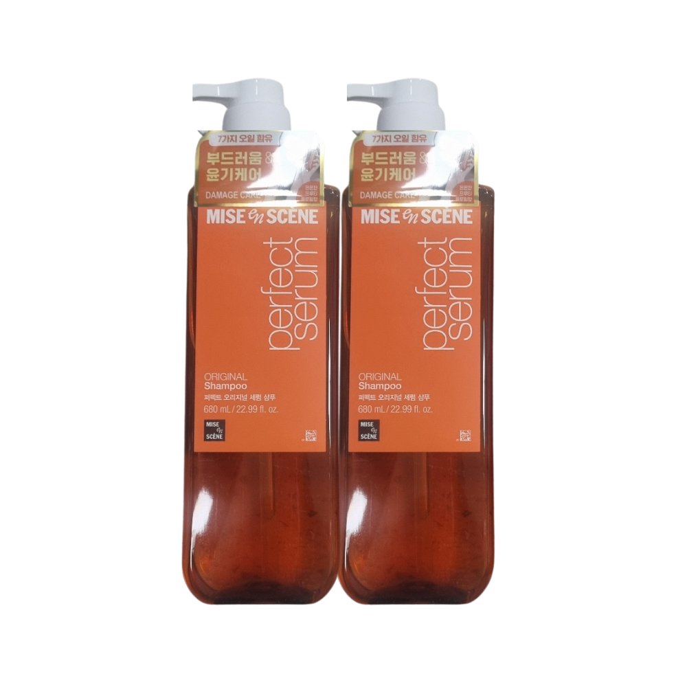 미쟝센 퍼펙트 오리지널 세럼 샴푸 680ml x2개 손상모발케어 - 상품 이미지