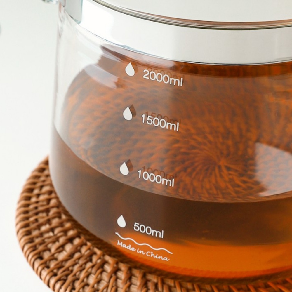 내열유리 약탕기 직화 유리주전자 대용량 티포트 2.5L 차주전자 박대표마켓 - 상세 이미지 3
